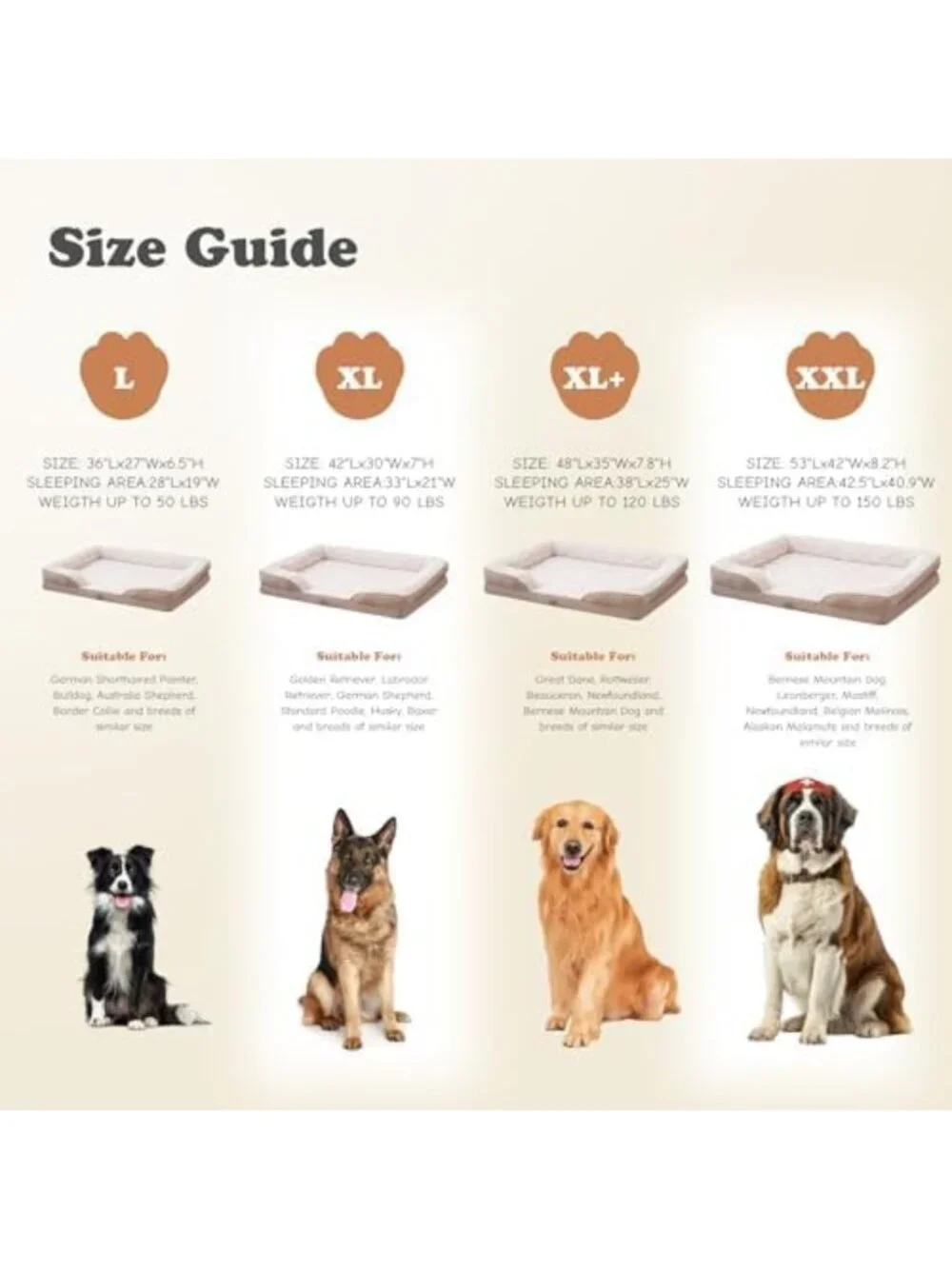 XL Washable Orthopedic Dog Bed - Waterproof, Non-Skid, Comfort for Large Pets